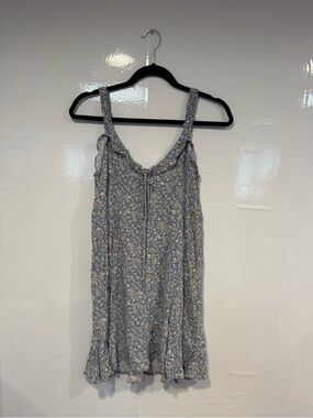 Blue Floral Ruffle-Trim Sleeveless‎ American Eagle summer dress